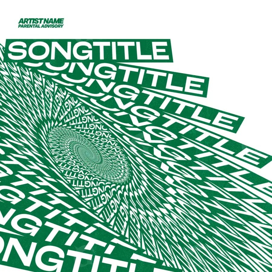 Portada para canción «Green Abstract»: abstracción y tipografía; color verde