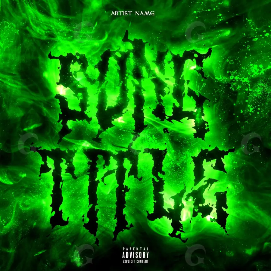 Premade cover art “Green Abstract”: abstract and lettering, green tones