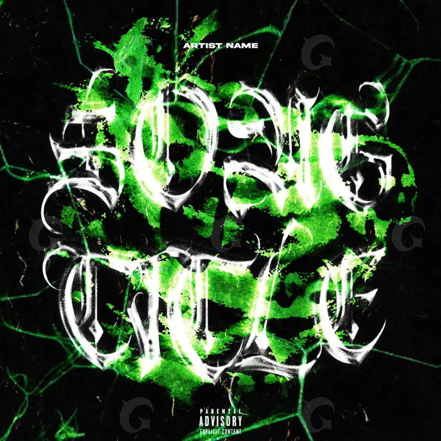 Album cover art “Green Abstract”: abstract and lettering, green tones