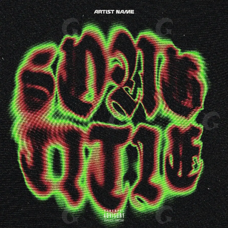 Album cover art “Green Abstract”: abstract and lettering, green tones