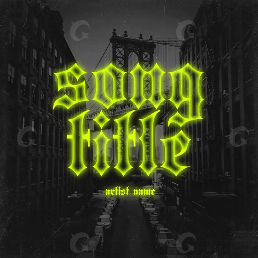 Premade cover art “Green City”: city and neon, green tones