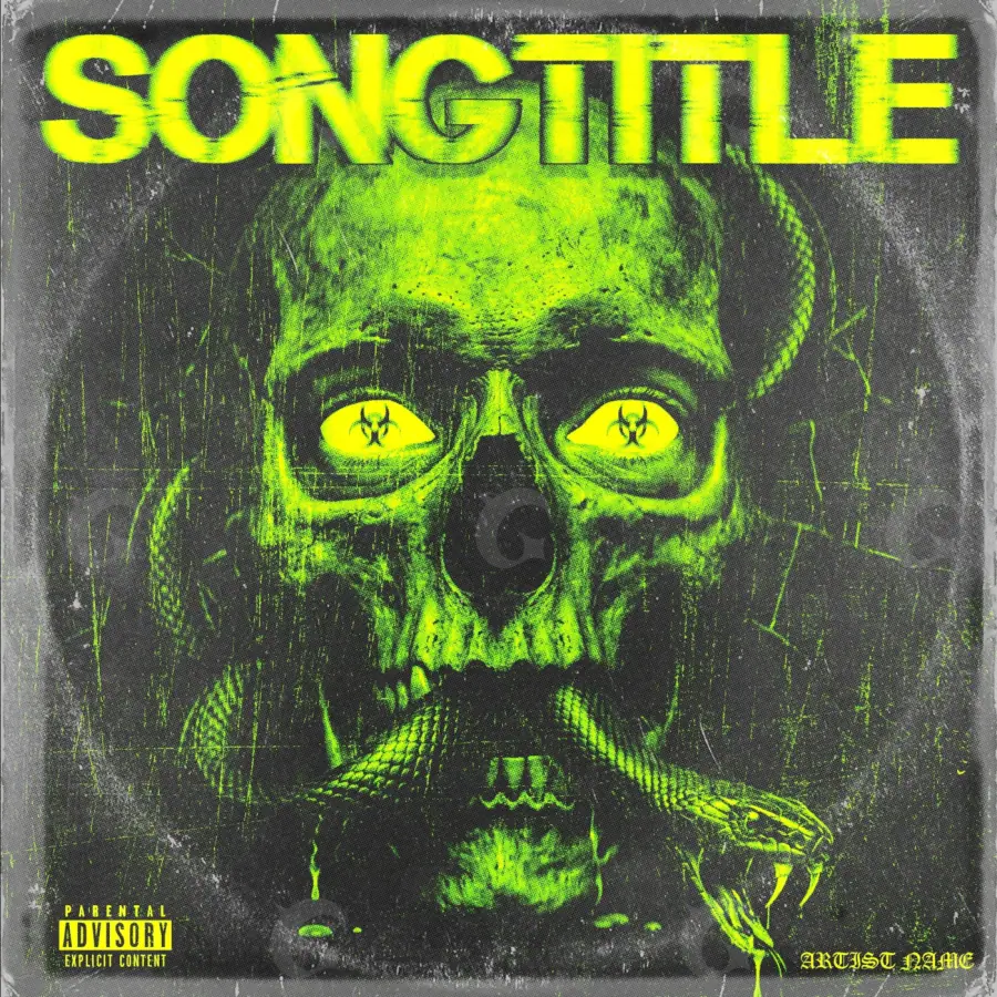 Premade cover art “Green Face”: face and eyes, green tones