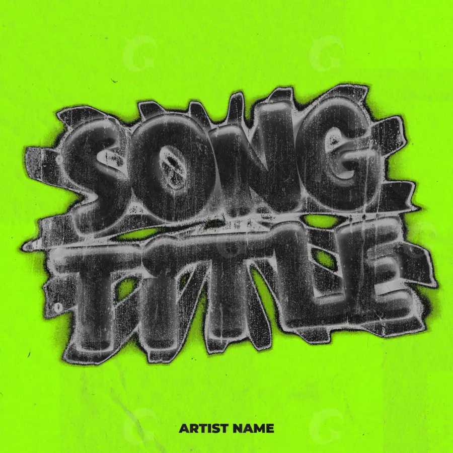 Music cover artwork “Green Lettering”: lettering, green tones
