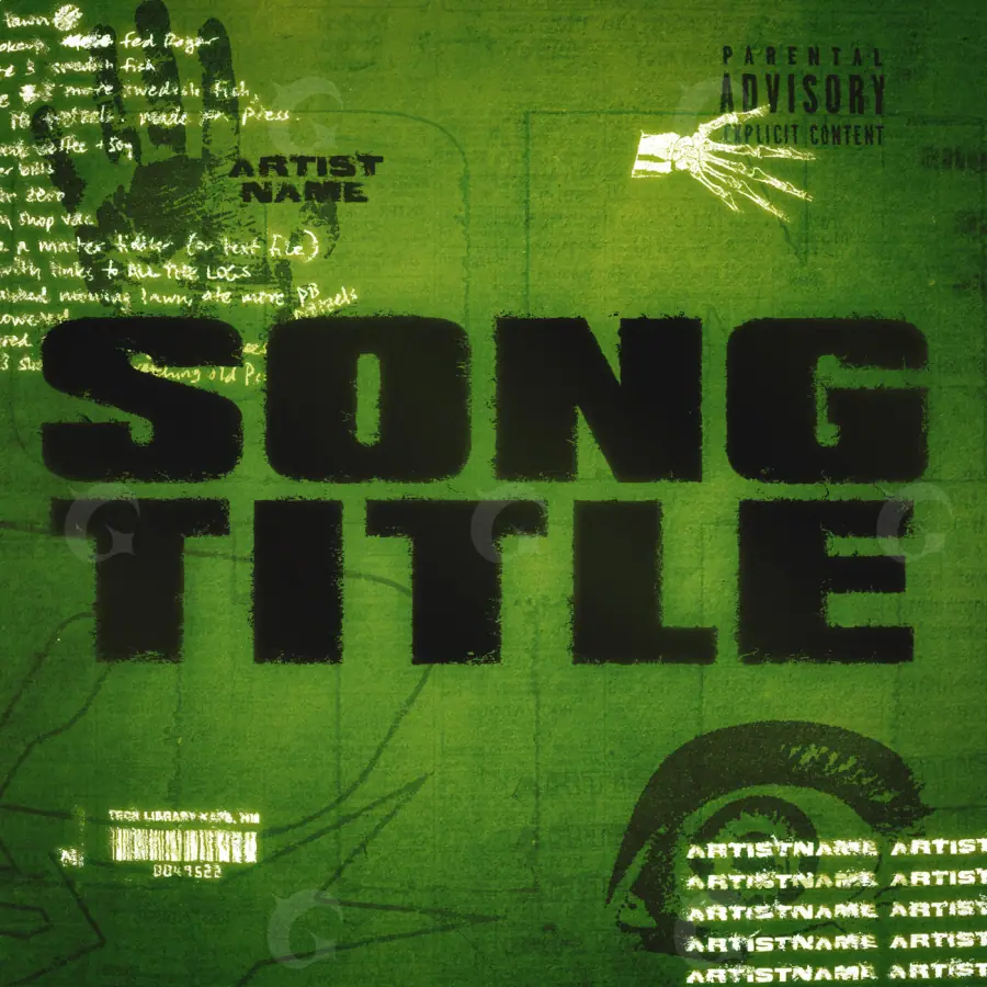 Обложка для песни «Green Lettering»: типографика; палитра — зелёная