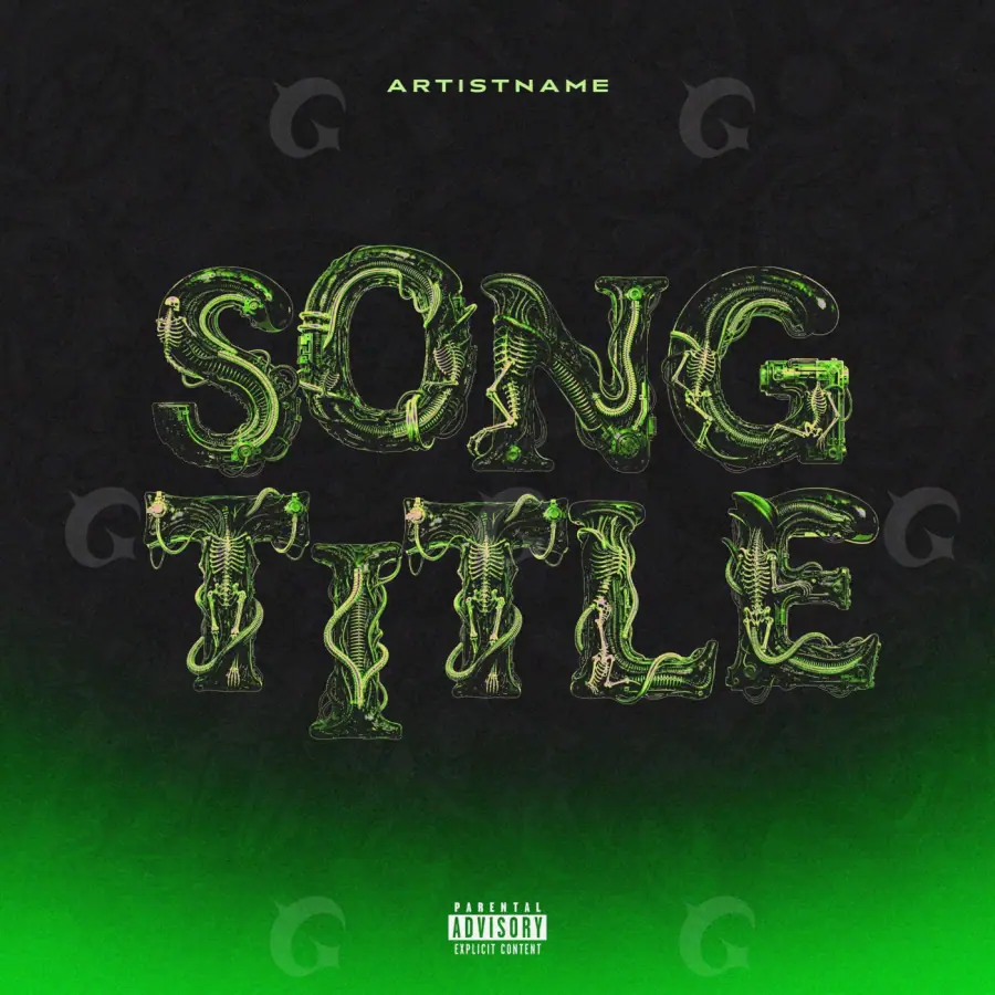 Arte de portada musical «Green Lettering»: tipografía; color verde