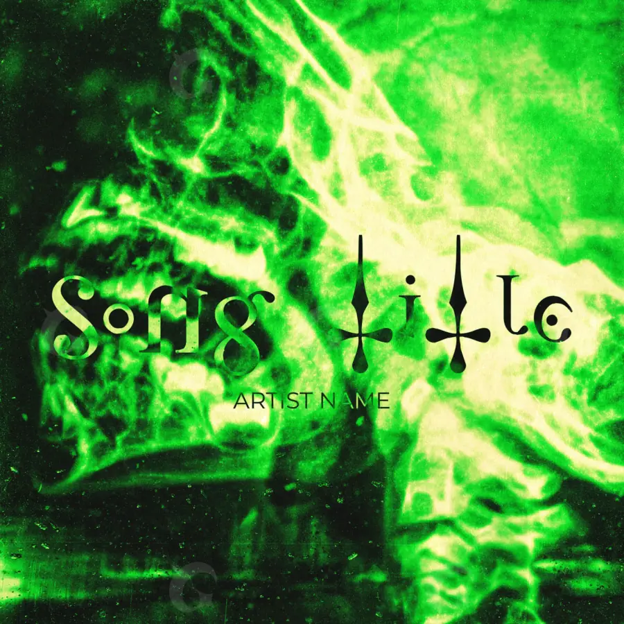 Portada para canción «Green Lettering»: tipografía; color verde