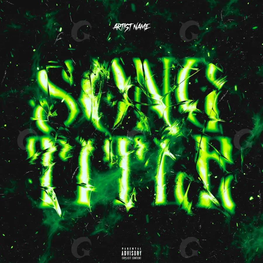 Portada prediseñada «Green Lettering»: tipografía y abstracción; color verde