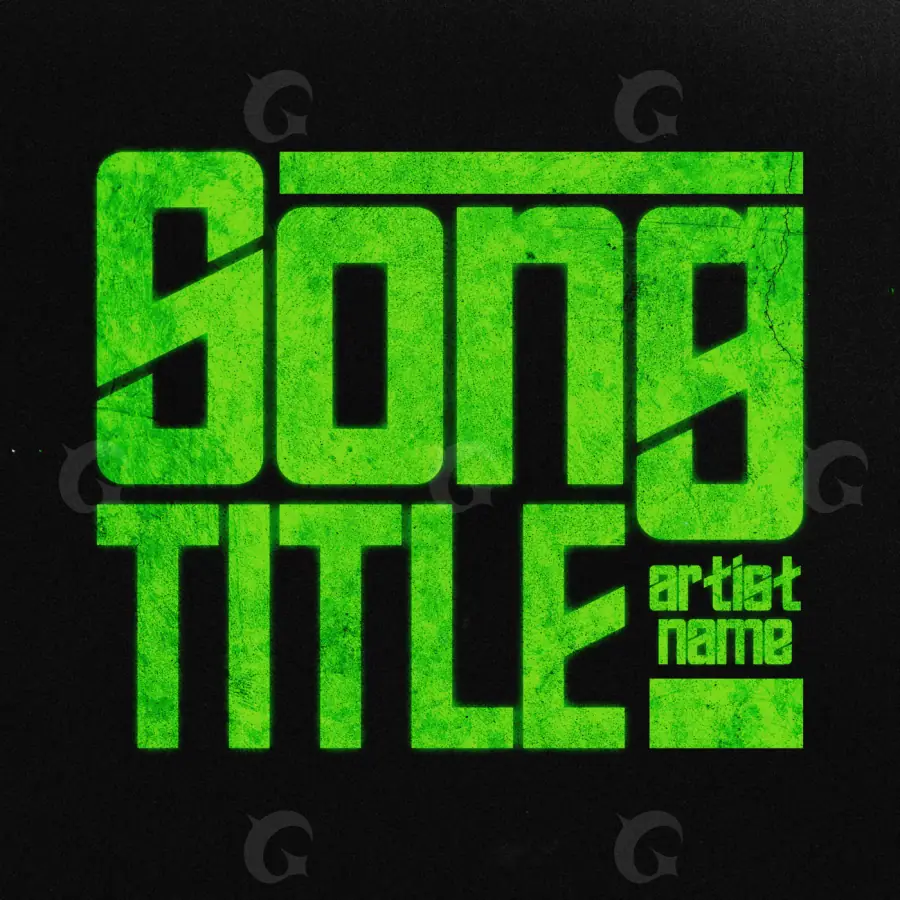 Portada para canción «Green Lettering»: tipografía y abstracción; color verde