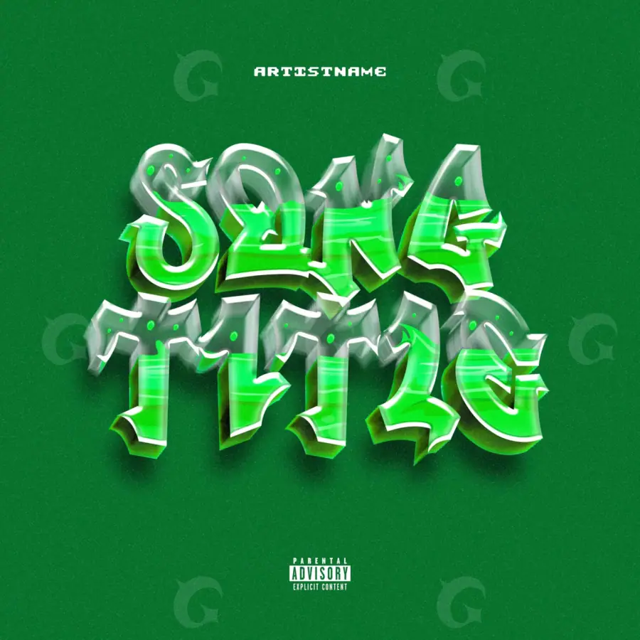 Portada para canción «Green Lettering»: tipografía; color verde