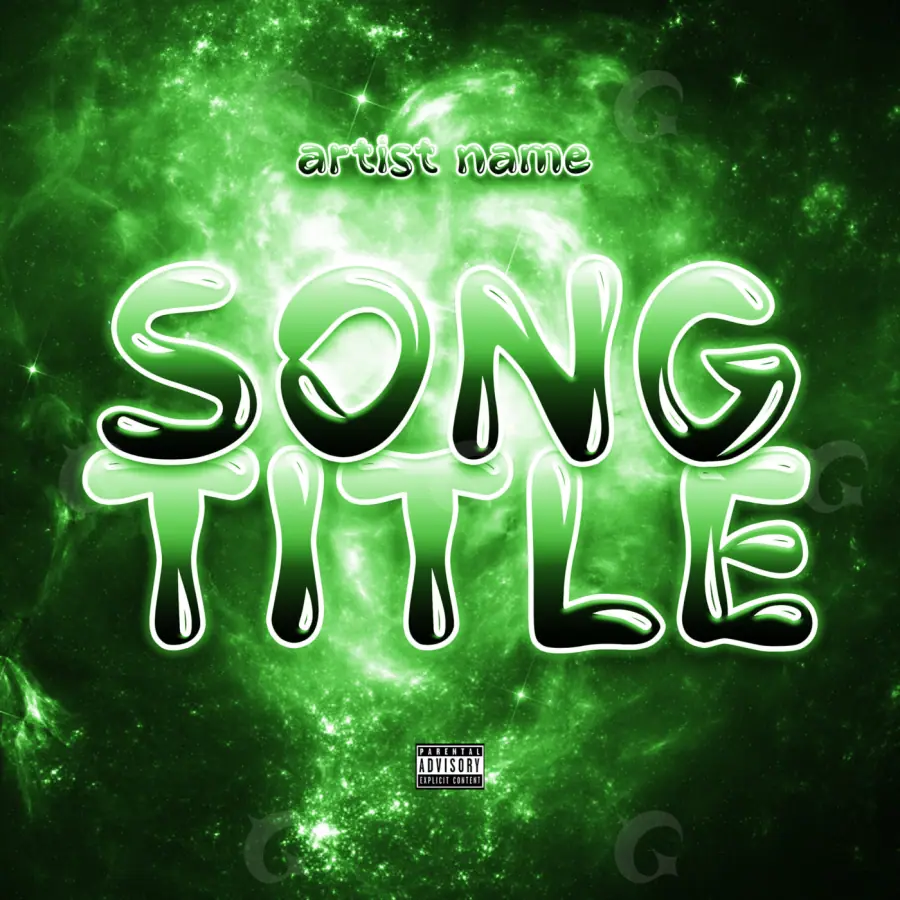 Premade cover art “Green Neon”: neon and star, green tones