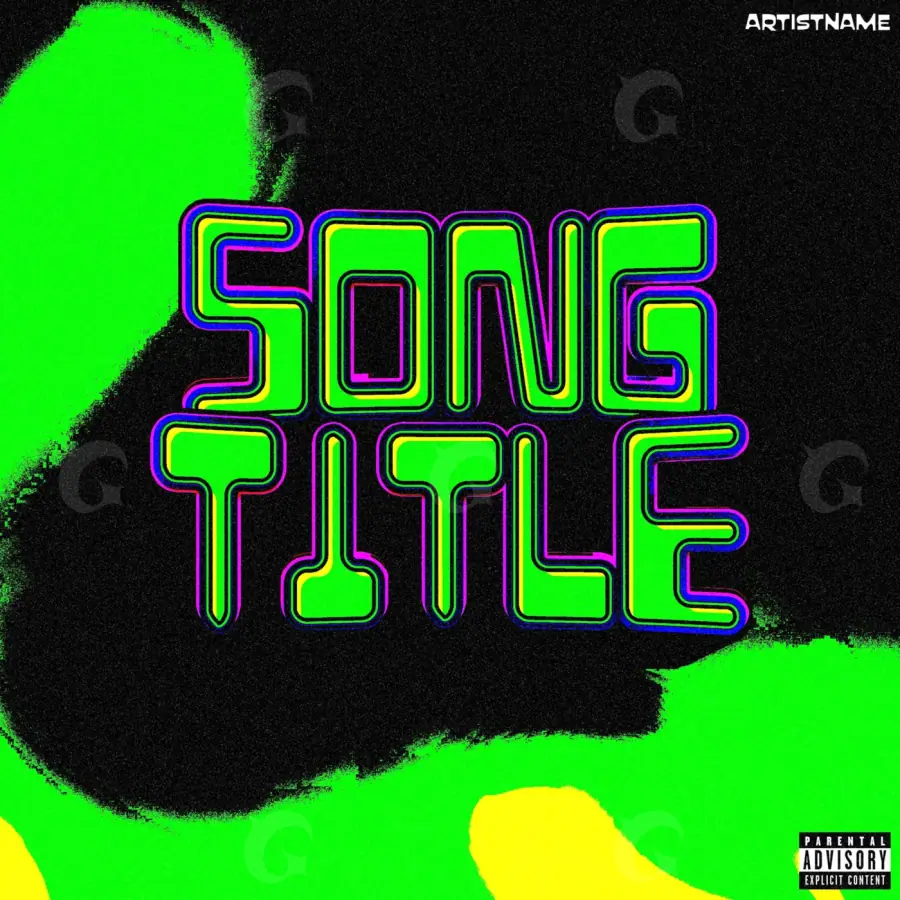 Premade cover art “Green Neon”: neon and circle, green tones