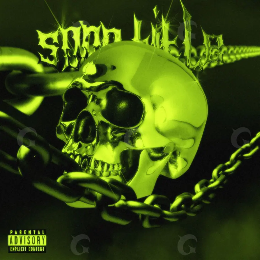 Album cover art “Green Skull”: skull and chain, green tones