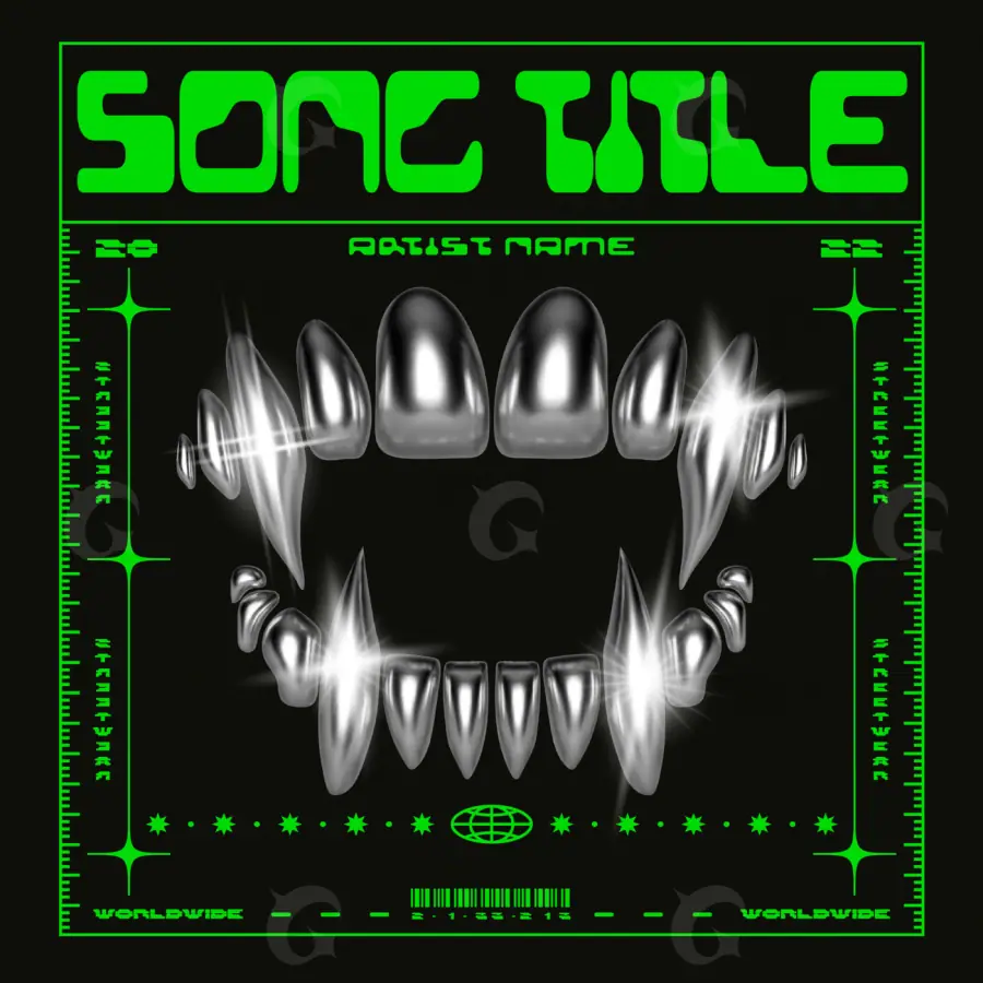 Premade cover art “Green Star”: star, green tones