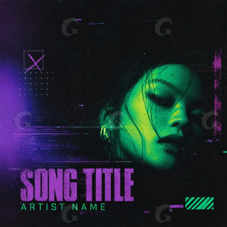 Premade cover art “Green Woman”: woman and face, green tones