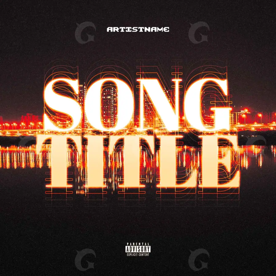 Album cover art “Orange Abstract”: abstract and lettering, orange tones
