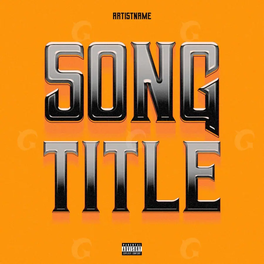 Arte de portada musical «Orange Abstract»: abstracción y tipografía; color naranja