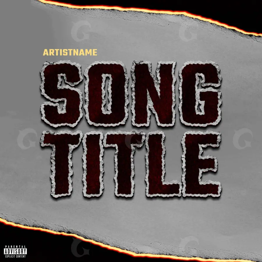 Arte de portada musical «Orange Abstract»: abstracción y tipografía; color naranja