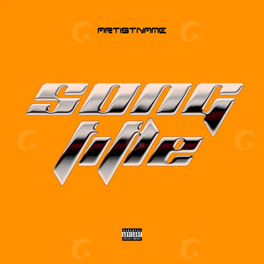 Album cover art “Orange Abstract”: abstract and lettering, orange tones