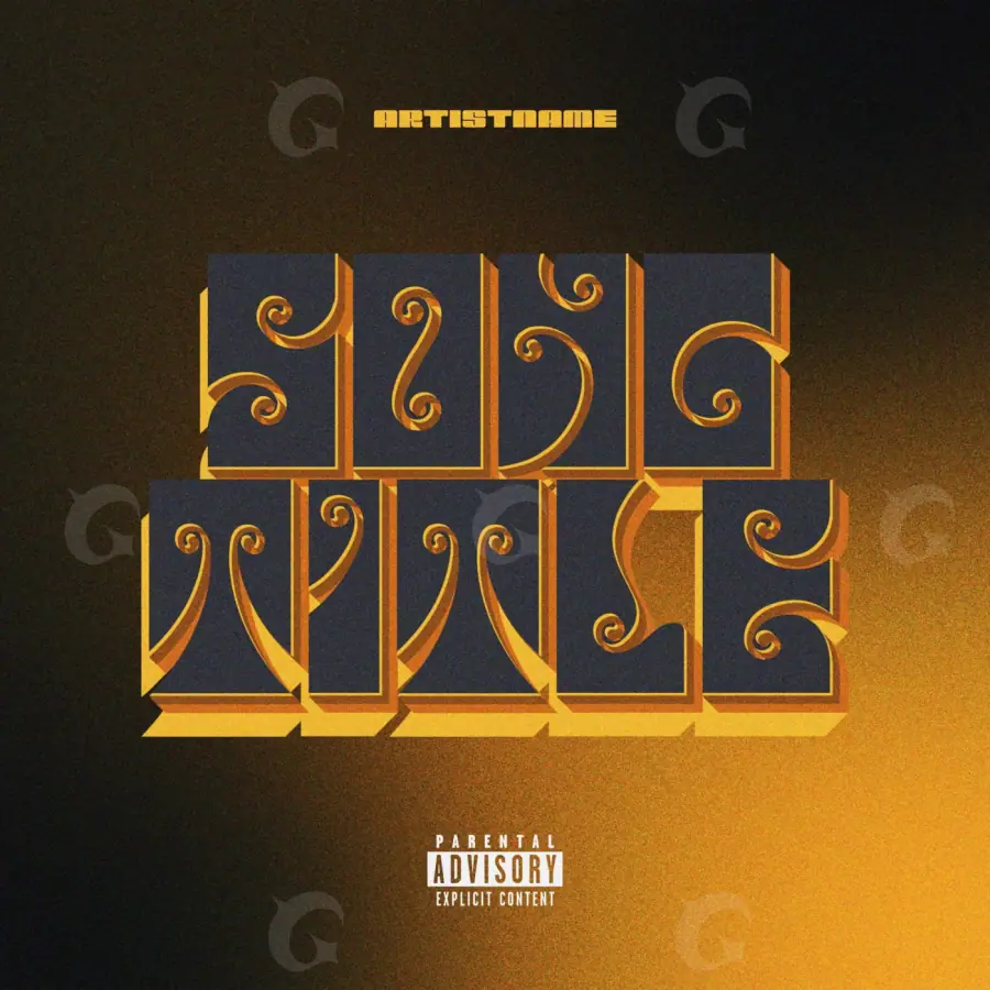 Album cover art “Orange Abstract”: abstract and lettering, orange tones
