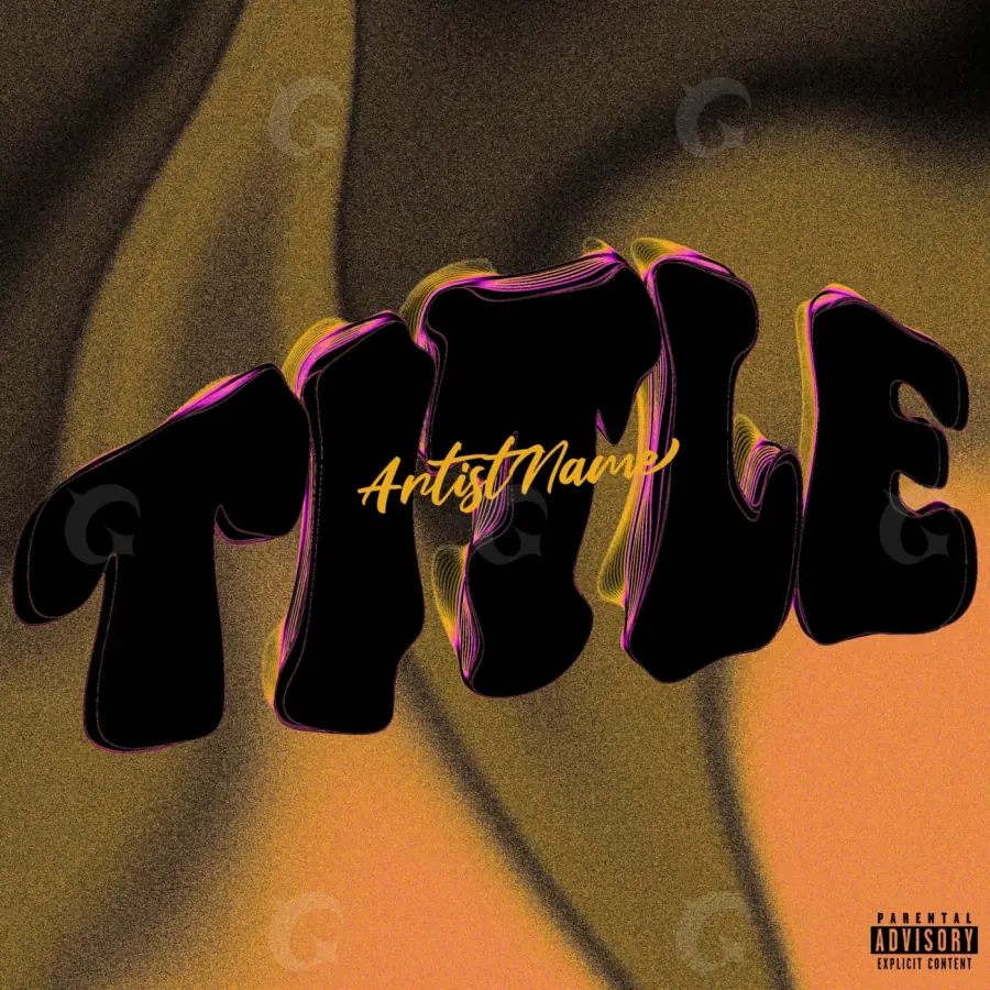 Arte de portada musical «Orange Abstract»: abstracción y tipografía; color naranja