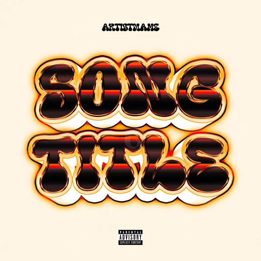 Portada para canción «Orange Abstract»: abstracción y tipografía; color naranja