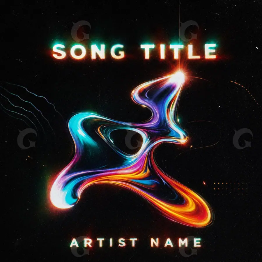 Arte de portada musical «Orange Abstract»: abstracción y tipografía; color naranja