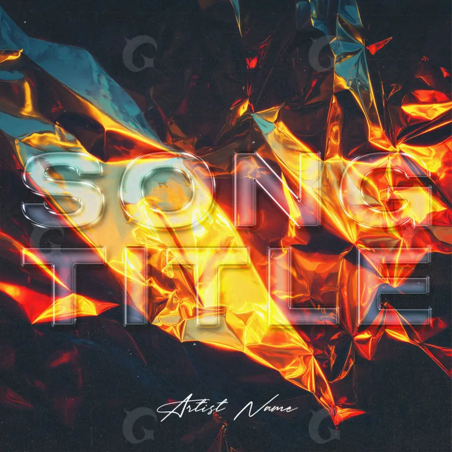 Album cover art “Orange Abstract”: abstract and lettering, orange tones