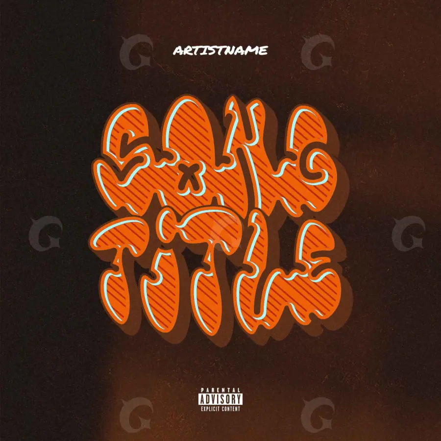 Premade cover art “Orange Abstract”: abstract and lettering, orange tones