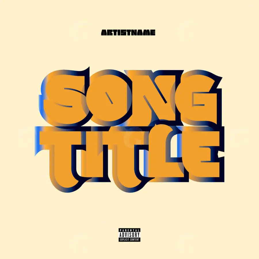 Arte de portada musical «Orange Abstract»: abstracción y tipografía; color naranja