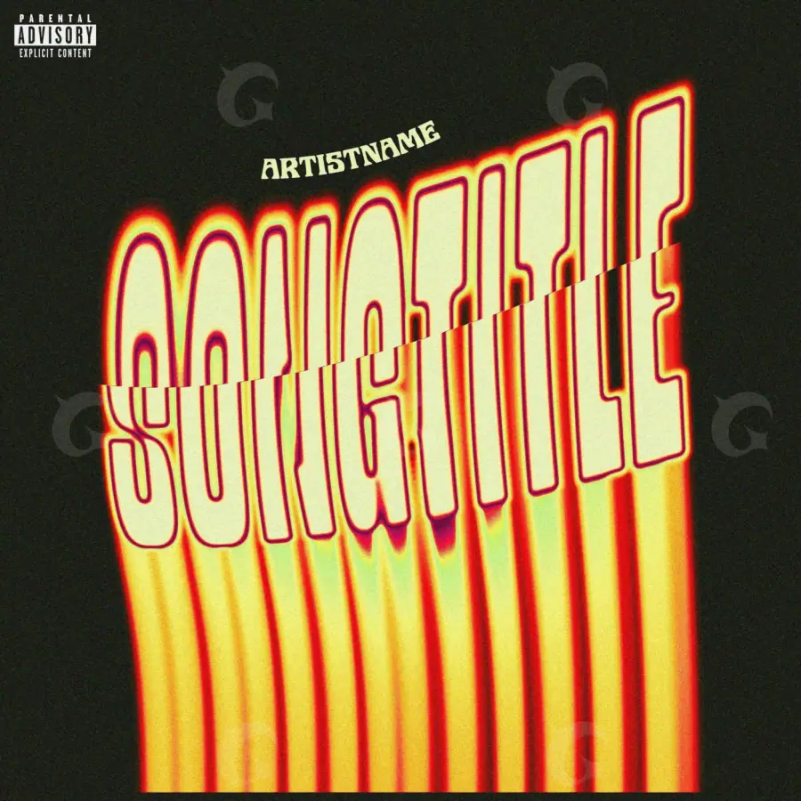 Arte de portada musical «Orange Abstract»: abstracción y tipografía; color naranja