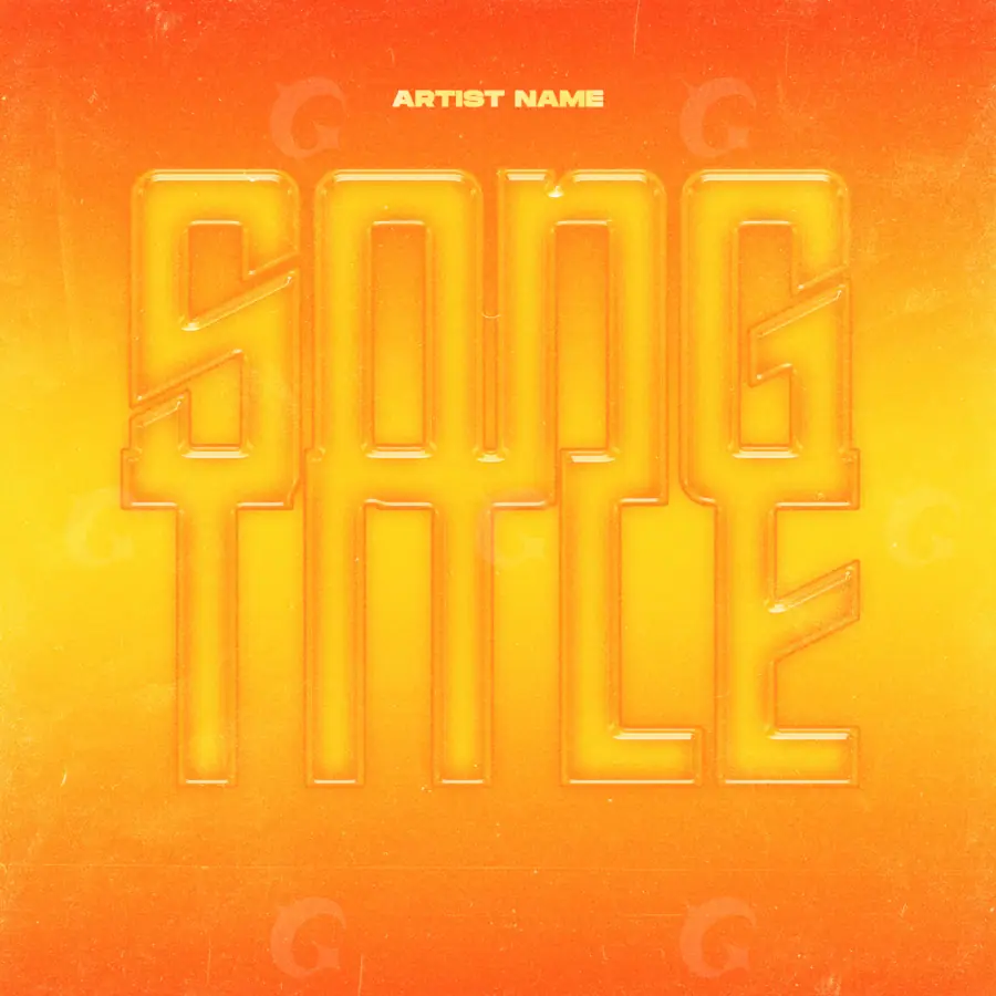 Music cover artwork “Orange Abstract”: abstract and lettering, orange tones