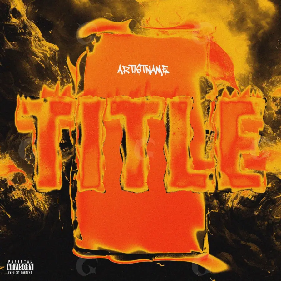 Portada para canción «Orange Abstract»: abstracción y tipografía; color naranja