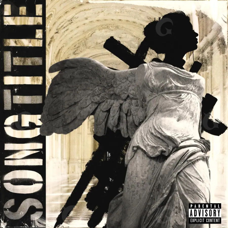Music cover artwork “Orange Angel”: angel and building, orange tones