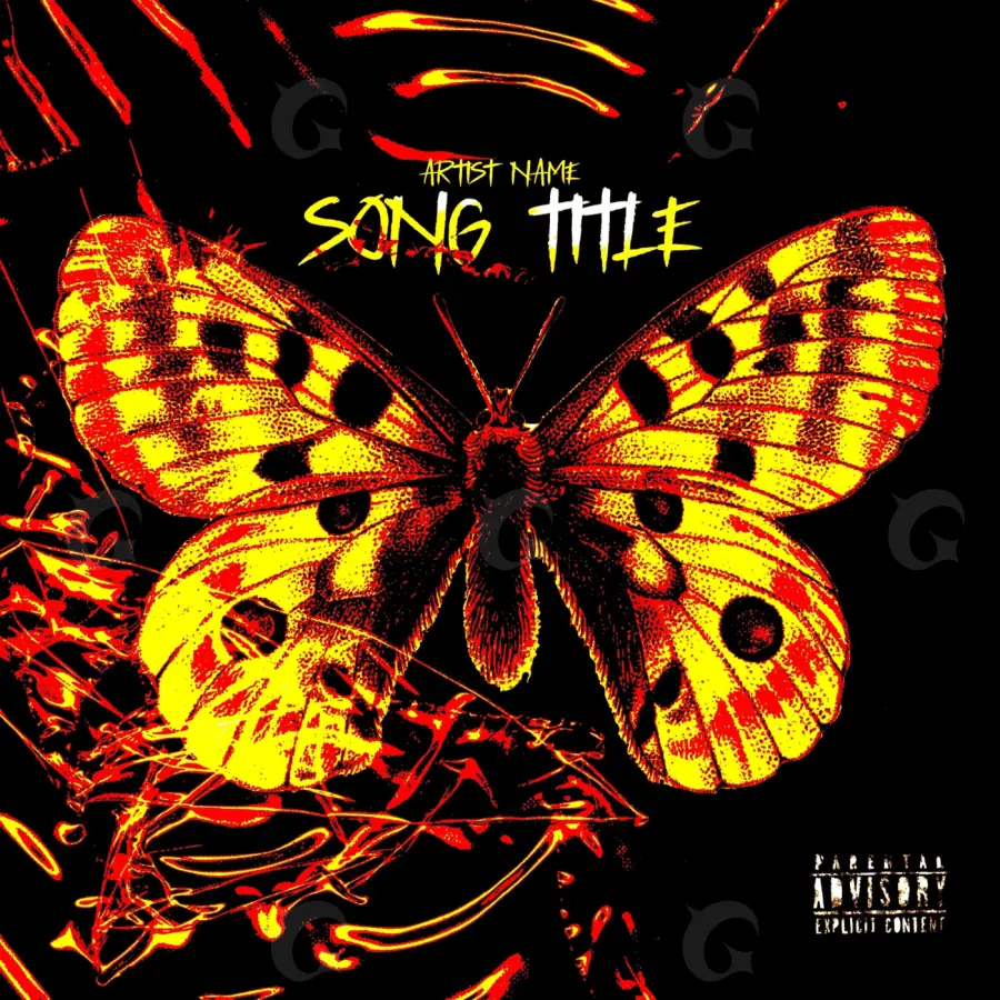 Arte de portada musical «Orange Butterfly»: mariposa; color naranja