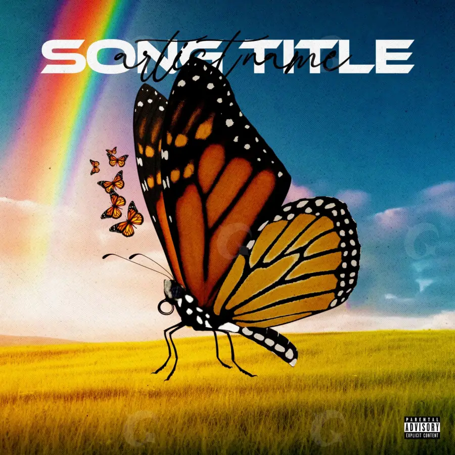 Music cover artwork “Orange Butterfly”: butterfly, orange tones