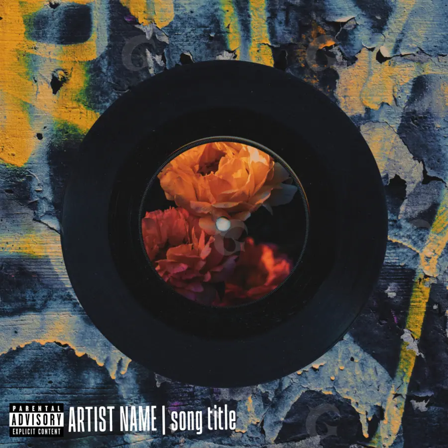 Portada para canción «Orange Circle»: círculo y flor; color naranja