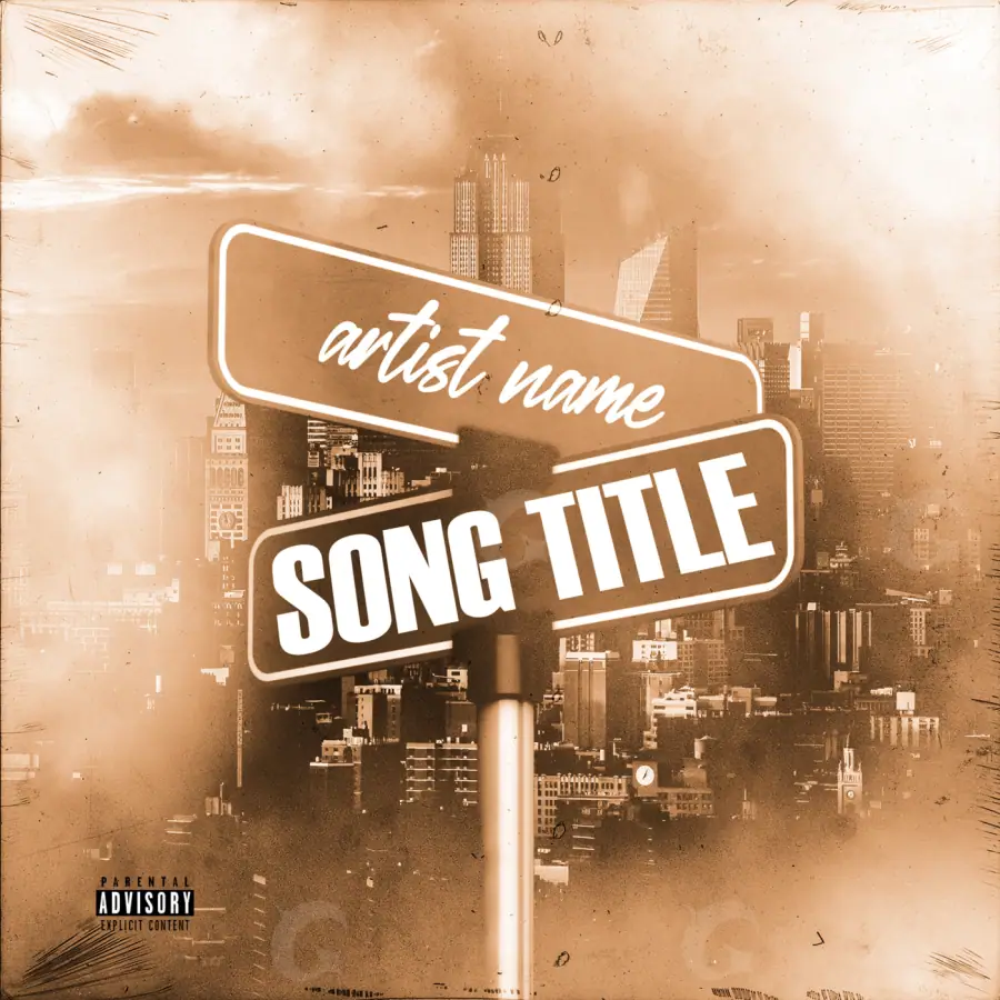 Album cover art “Orange City”: city and building, orange tones