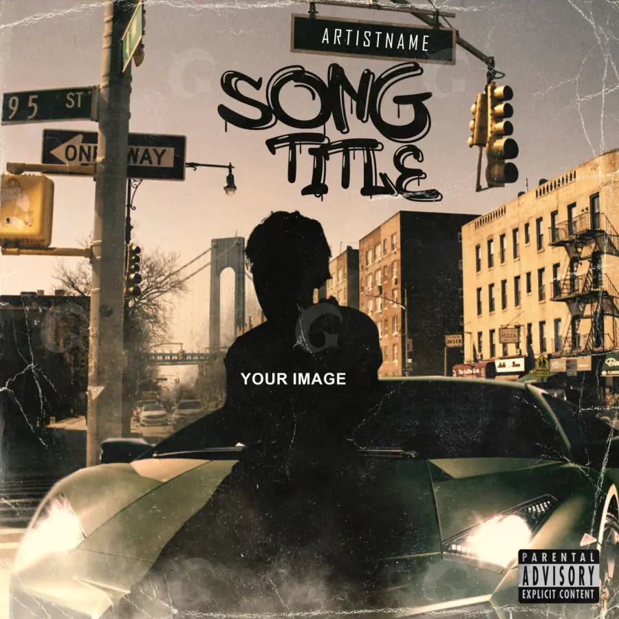 Music cover artwork “Orange City”: city and street, orange tones