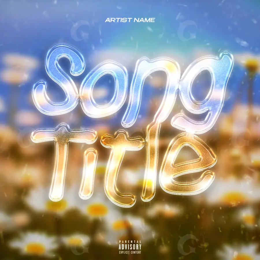 Music cover artwork “Orange Cloud”: cloud and flower, orange tones
