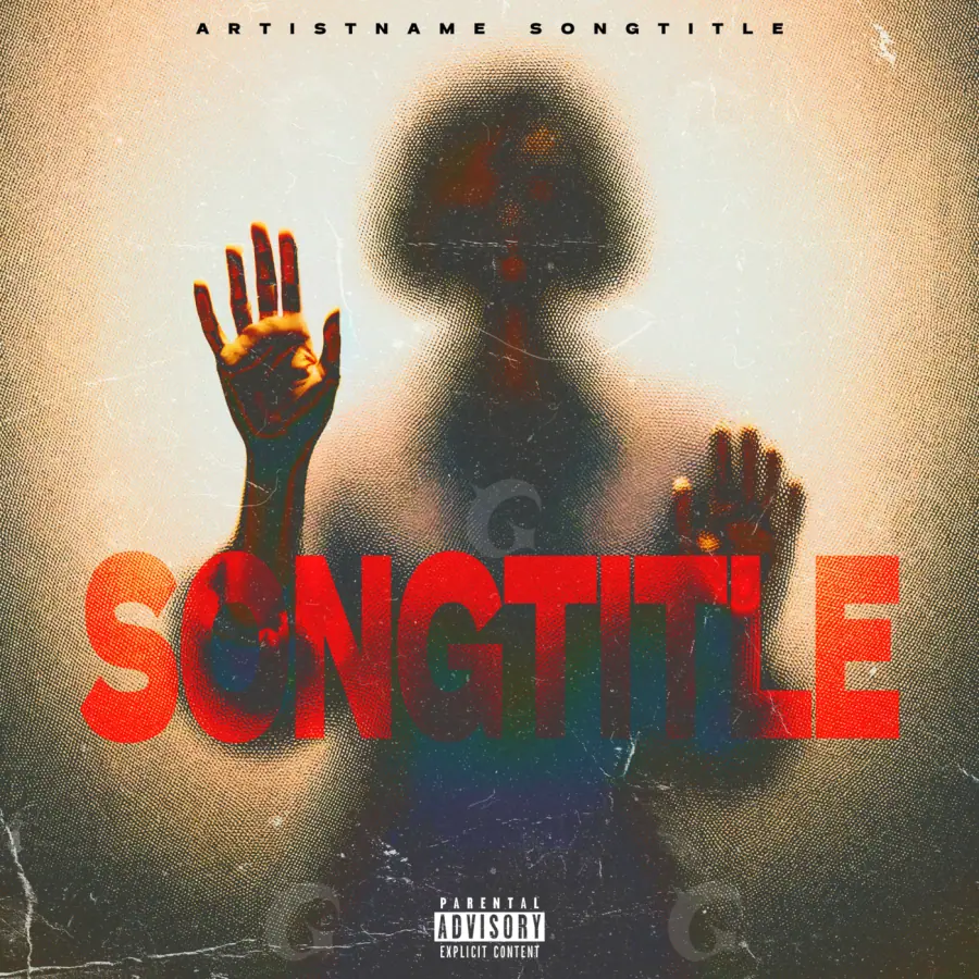 Album cover art “Orange Face”: face and hand, orange tones