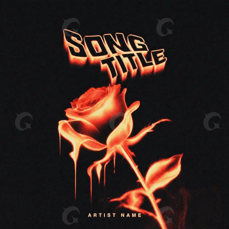 Premade cover art “Orange Flower”: flower, orange tones