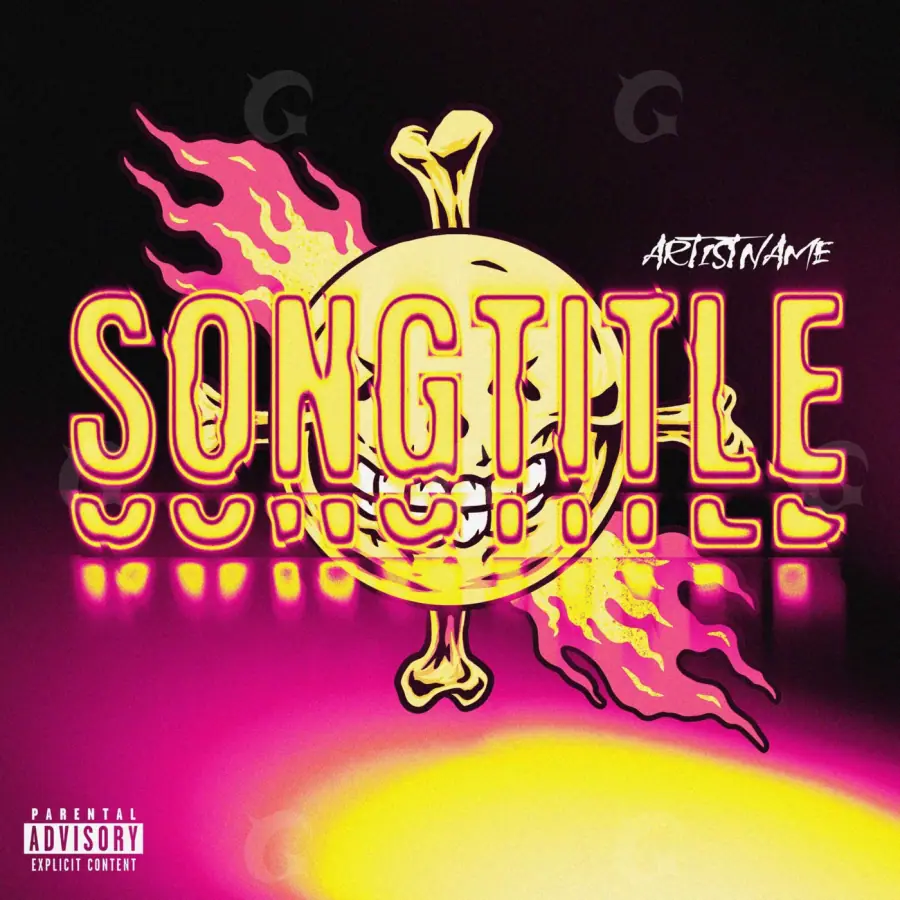 Готовая обложка для трека «Orange Glass»: стекло и огонь; палитра — оранжевая