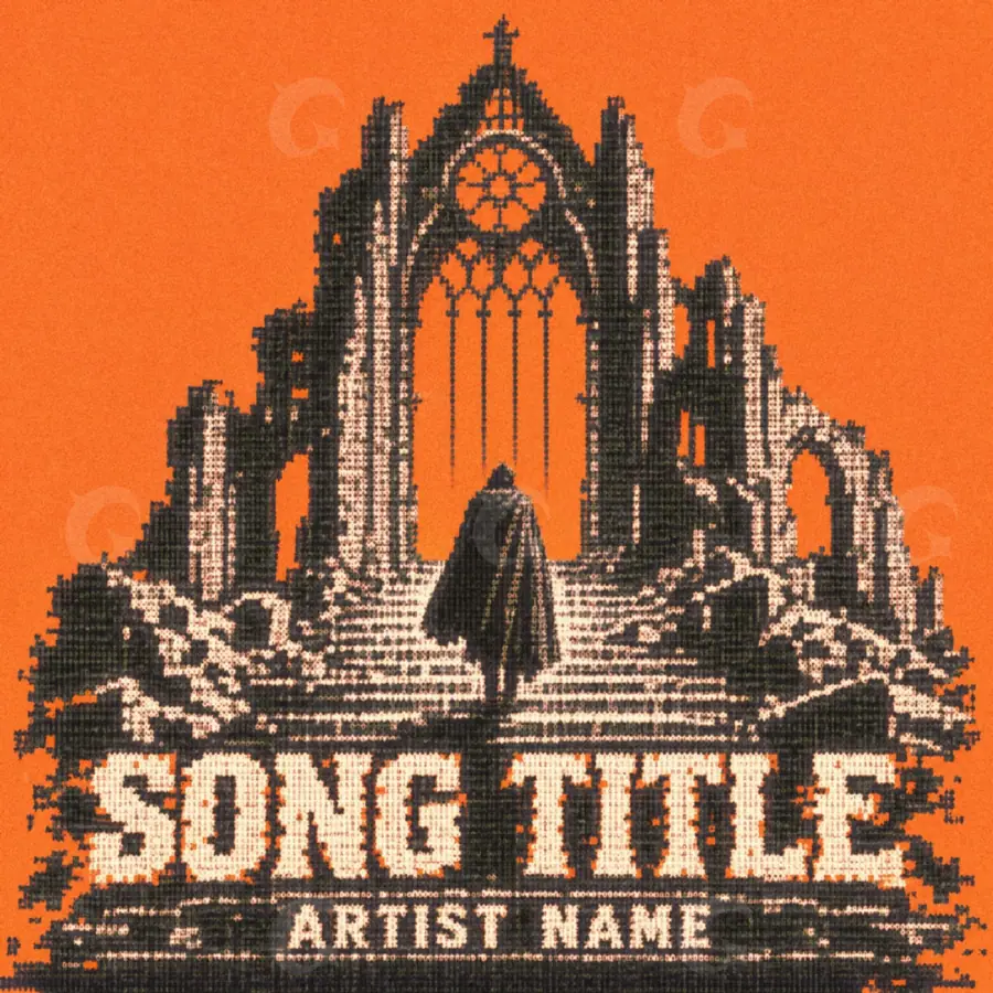 Готовая обложка для трека «Orange Lettering»: типографика; палитра — оранжевая