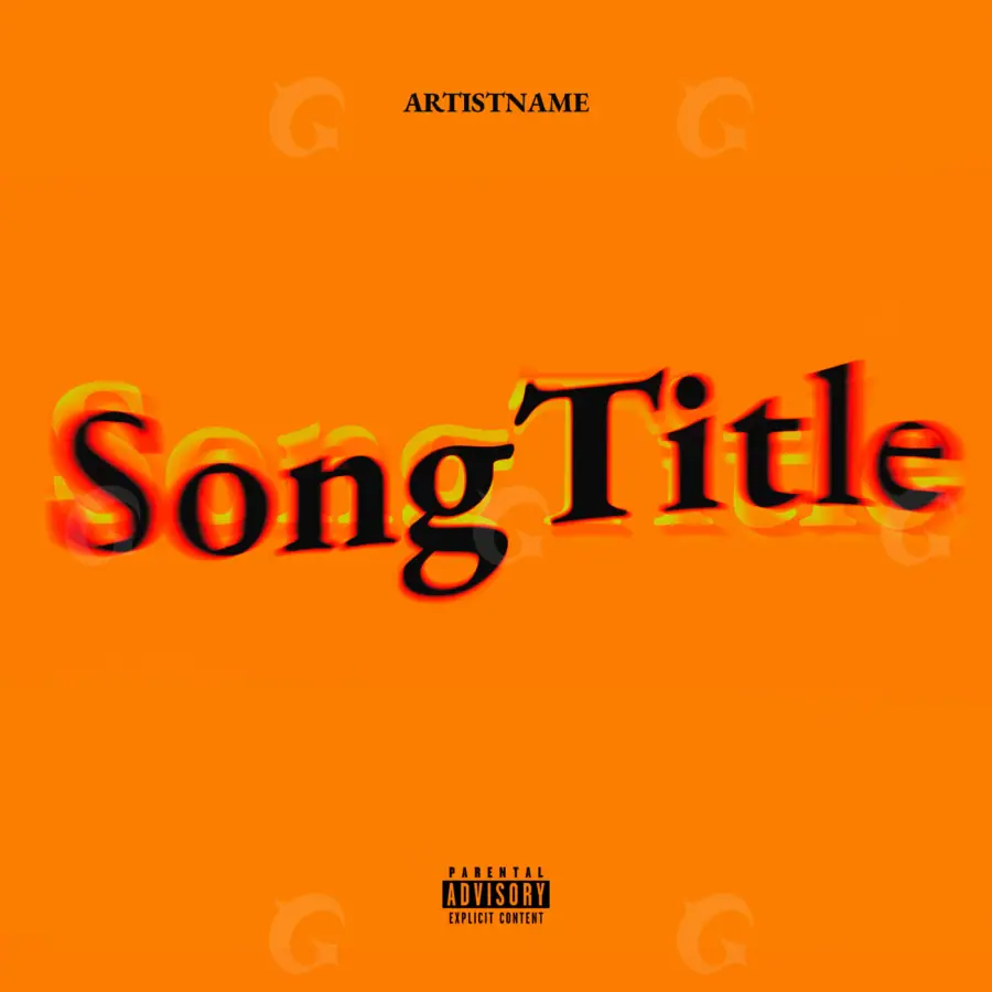 Arte de portada musical «Orange Lettering»: tipografía; color naranja