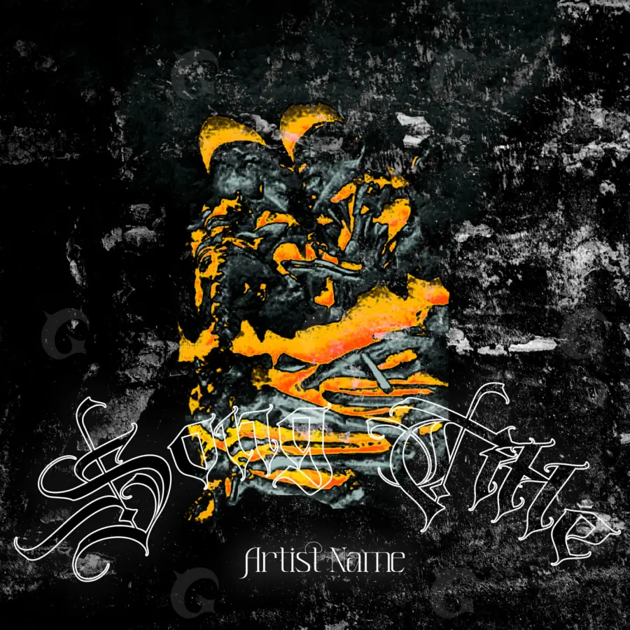 Portada prediseñada «Orange Lettering»: tipografía y abstracción; color naranja