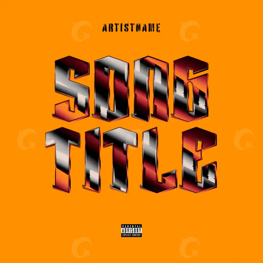 Premade cover art “Orange Lettering”: lettering, orange tones