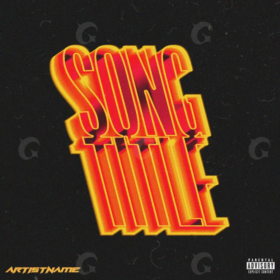 Arte de portada musical «Orange Lettering»: tipografía; color naranja