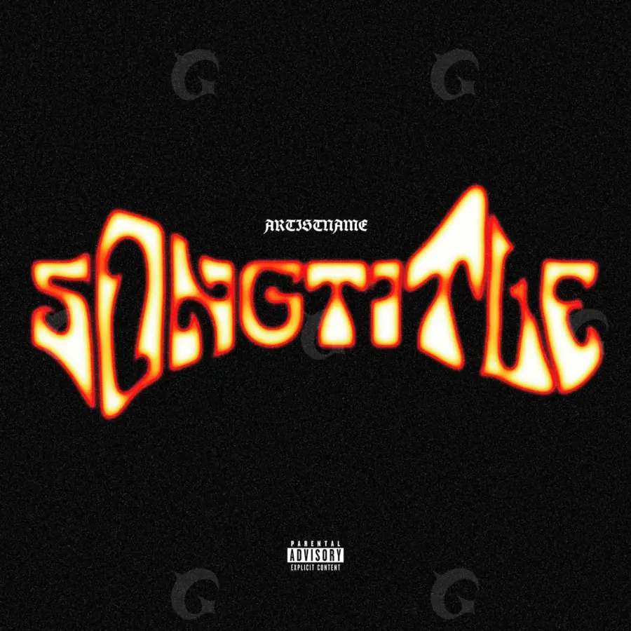 Arte de portada musical «Orange Lettering»: tipografía; color naranja