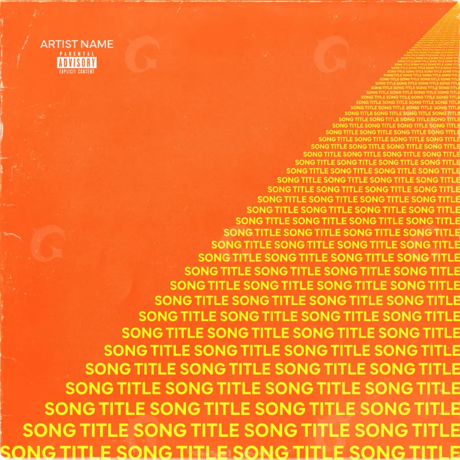 Arte de portada musical «Orange Lettering»: tipografía; color naranja