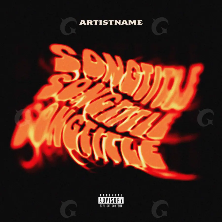 Arte de portada musical «Orange Lettering»: tipografía; color naranja